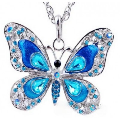 Pendentif Papillon Bleu